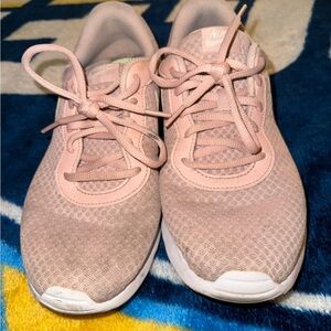 Pink Nike running shoes